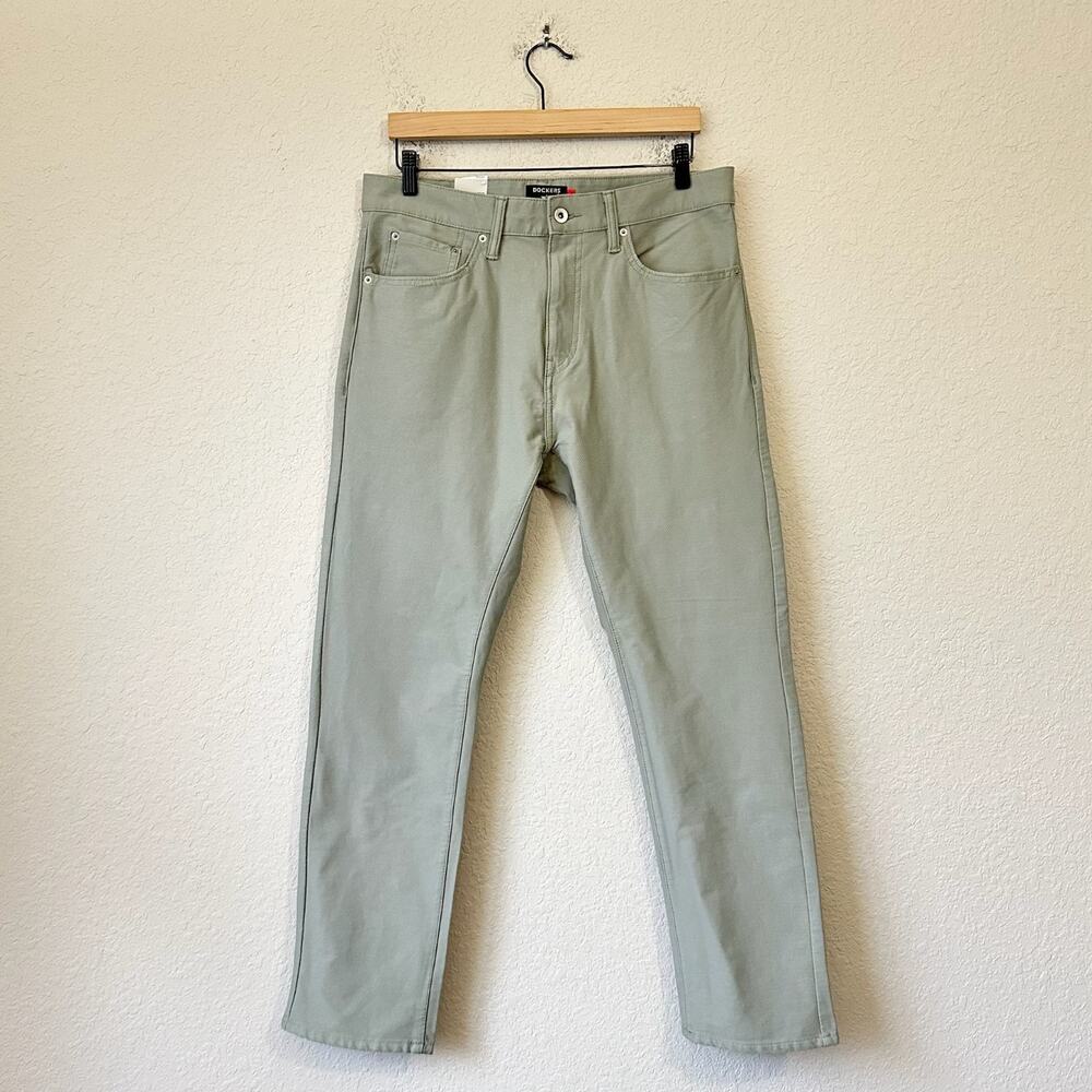 DOCKERS Smart 360 Knit Pants Gray Slim Stretch Comfort Jean Cut NWT